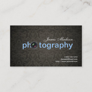 Elegant Damask Photogrpahy Visitekaartjes met QR