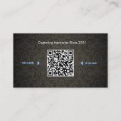 Elegant Damask Photogrpahy Visitekaartjes met QR (Achterkant)