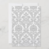 Elegant Damask & Pram Baby shower Invitation Kaart (Achterkant)