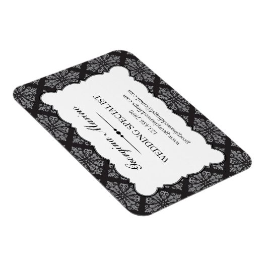 Elegant Damask Professioneel Bedrijf Magneet (Rechterzijde)