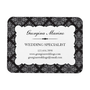 Elegant Damask Professioneel Bedrijf Magneet