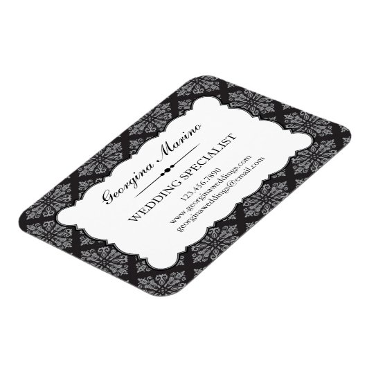 Elegant Damask Professioneel Bedrijf Magneet (Linkerzijde)