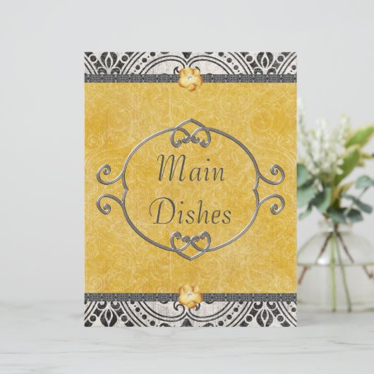 Elegant Damask Recipe Divider (Staand voorkant)