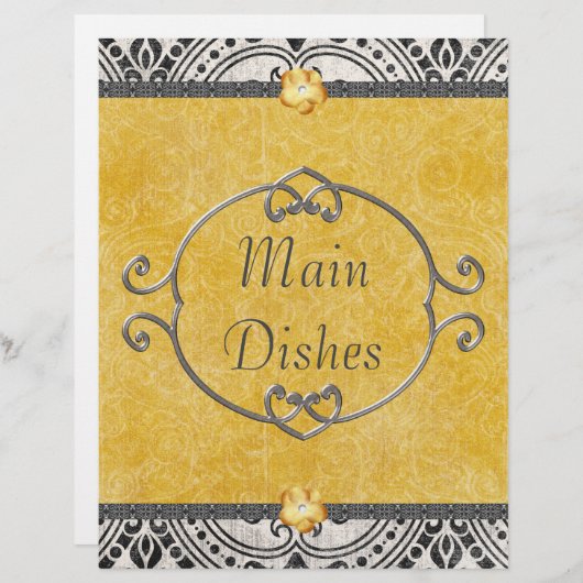 Elegant Damask Recipe Divider (Voorkant / Achterkant)