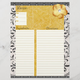 Elegant Damask Recipe Insert