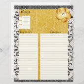 Elegant Damask Recipe Insert (Voorkant / Achterkant)
