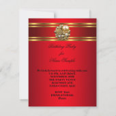 Elegant Damask Regal Red Gold Floral Birthday Kaart (Achterkant)