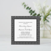 Elegant Damask Rehearsal Dinner Invitation Kaart (Staand voorkant)
