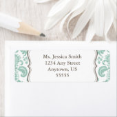 Elegant Damask Retouradres Label (Insitu)