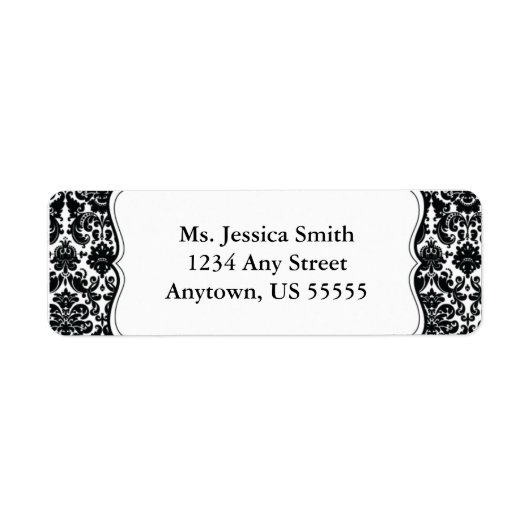 Elegant Damask Retouradres Label (Voorkant)