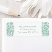 Elegant Damask Retouradres Label (Insitu)
