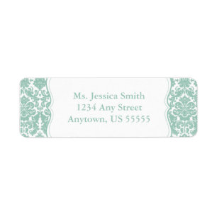 Elegant Damask Retouradres Label