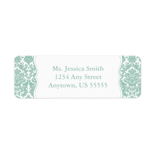 Elegant Damask Retouradres Label (Voorkant)