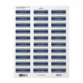 Elegant Damask Retouradres Label (marine) (Full Sheet)