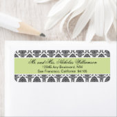 Elegant Damask Retouradres Label (sage) (Insitu)