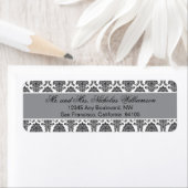 Elegant Damask Retouradres Label (zilver) (Insitu)