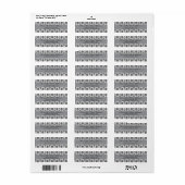 Elegant Damask Retouradres Label (zilver) (Full Sheet)