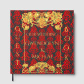 Elegant  Damask Rood Gastenboek (Voorkant)