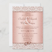 Elegant Damask Roos Gold Monogram Weddenschap Kaart (Voorkant)