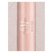 Elegant Damask Roos Gold Monogram Weddenschap Tafelkleed (Voorkant)