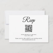 Elegant Damask RSVP QR Code Bruiloft Kaart (Voorkant)