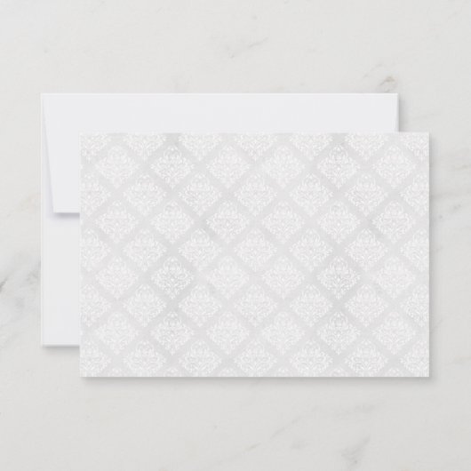 Elegant Damask RSVP QR Code Bruiloft Kaart (Achterkant)