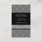 Elegant Damask Salon Gray Afsprakenkaartje (Achterkant)