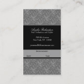 Elegant Damask Salon Gray Afsprakenkaartje (Achterkant)