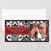 Elegant Damask Save-the-Date Fotokaart: rood Save The Date (Voorkant / Achterkant)