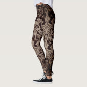 Elegant Damask sepia patroon Leggings (Links)