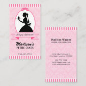 Elegant Damask Silhouette Cupcake Visitekaartje (Voorkant / Achterkant)