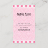 Elegant Damask Silhouette Cupcake Visitekaartje (Achterkant)