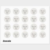 Elegant Damask Silver en White Hartelijk dank Ronde Sticker (Vel)