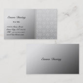Elegant Damask Silver Visitekaartje (Voorkant / Achterkant)