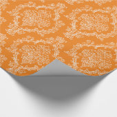 Elegant damask Sinaasappel wrappers Cadeaupapier (Hoek)