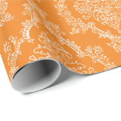 Elegant damask Sinaasappel wrappers Cadeaupapier (Rol Hoek)