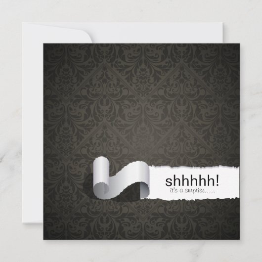 Elegant Damask Surprise Birthday Kaart (Voorkant)