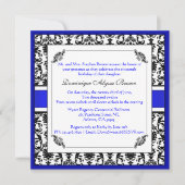 Elegant Damask Swirl Invite [Blue] Kaart (Voorkant)