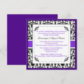 Elegant Damask Swirl Invite [Paars] Kaart (Voorkant / Achterkant)