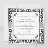 Elegant Damask Swirl Invite [Silver] Kaart (Voorkant)