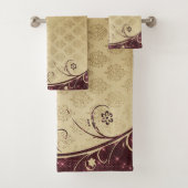 Elegant Damask , Swirls Bad Handdoek (Insitu)