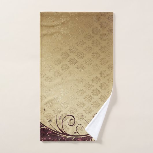 Elegant  Damask , Swirls Bad Handdoek (Handdoek)