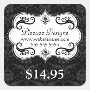 Elegant Damask Swirls Price Label