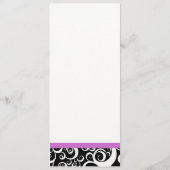 Elegant Damask Swirls Reception Menu in Paars (Achterkant)