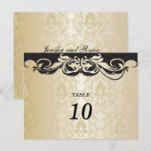 Elegant Damask Tafelnummer Briefkaart (Voorkant / Achterkant)