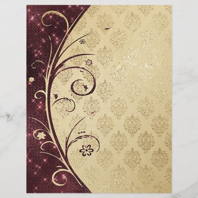 Elegant Damask Texture Scrapbook Paper (Voorkant)