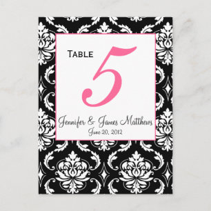 Elegant Damask Trouwtafel Nummer Kaart