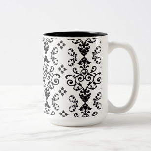 Elegant Damask Tweekleurige Koffiemok