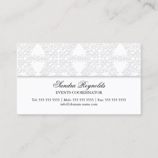 Elegant Damask Visitekaartje (Achterkant)