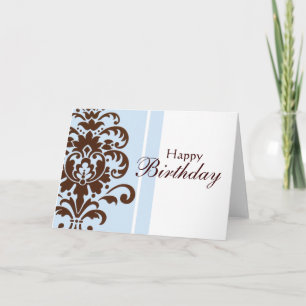 Elegant Damask voor Happy Birthday - Gepersonalise Kaart